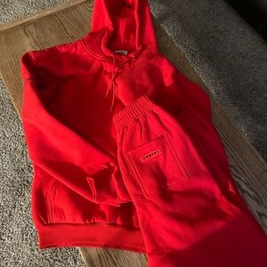 Comfrt Airplane Mode Hoodie Sweatpants Set - Crimson Red
